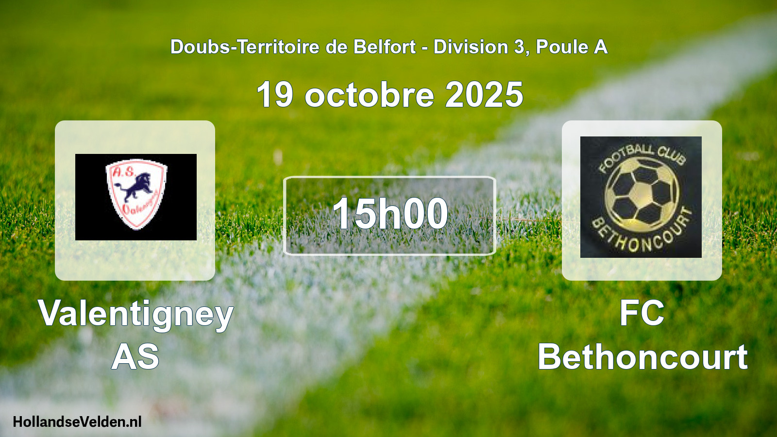 Scheduled Match: Valentigney AS - FC Bethoncourt (19 October 2025)