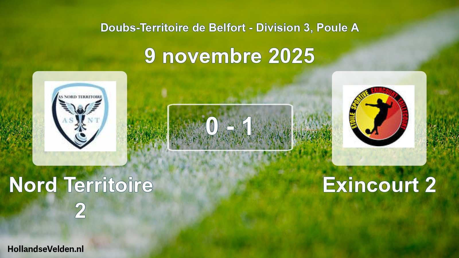 Total number of matches played: Nord Territoire 2 - Exincourt 2 0 - 1 (9 November 2025)