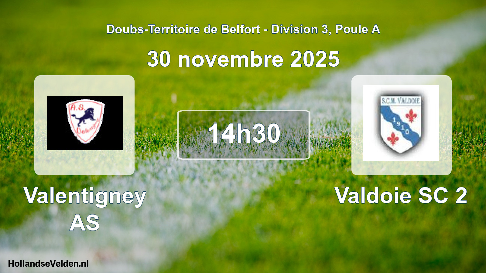 Scheduled Match: Valentigney AS - Valdoie SC 2 (30 November 2025)