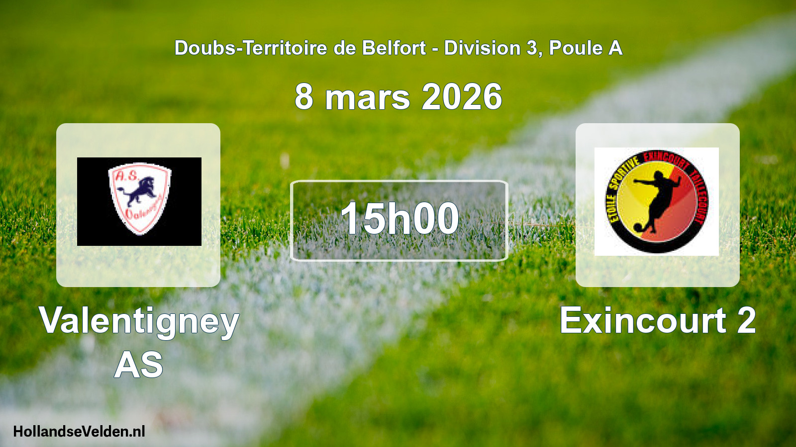 Scheduled Match: Valentigney AS - Exincourt 2 (8 March 2026)