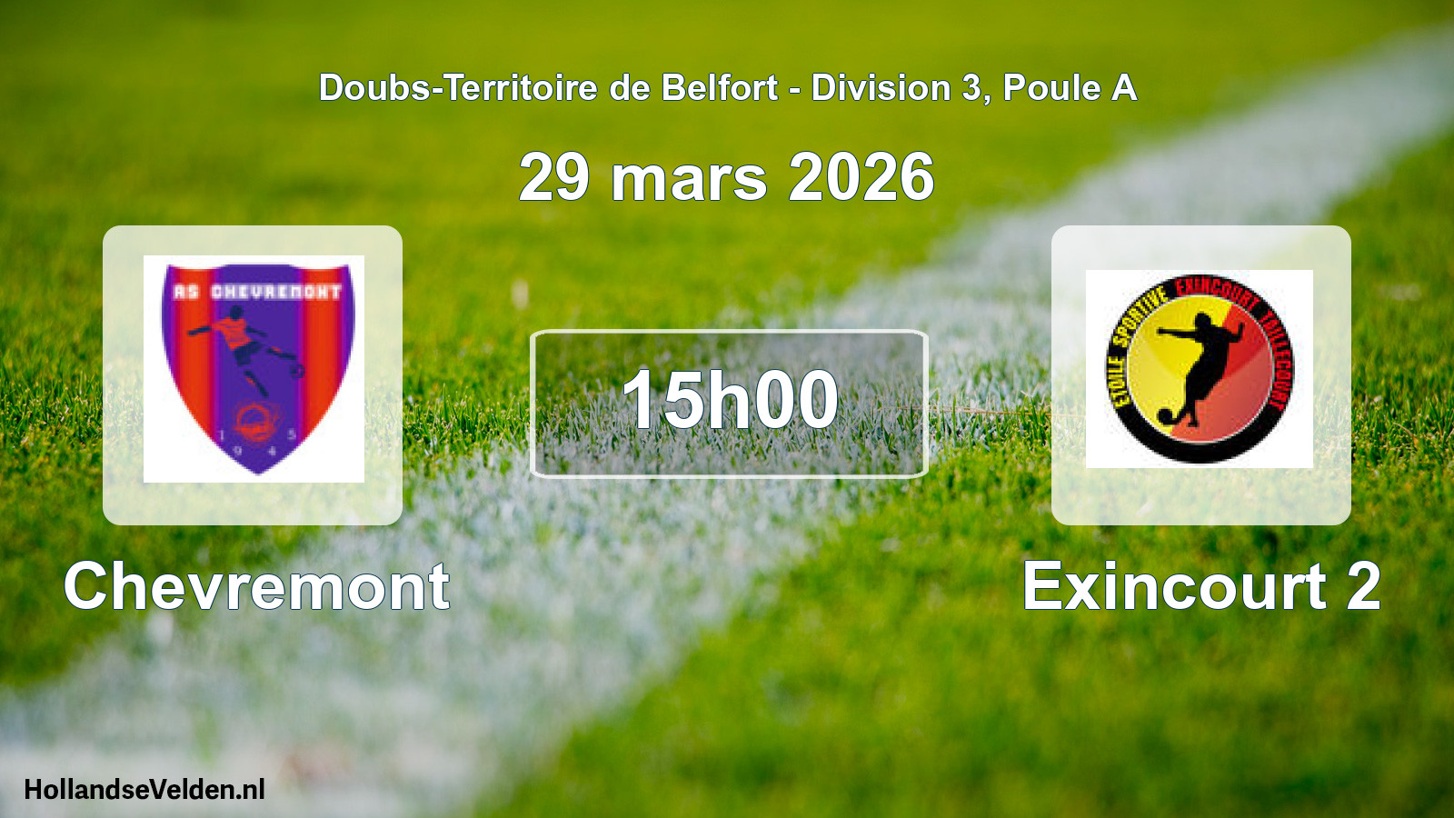 Scheduled Match: Chevremont - Exincourt 2 (29 March 2026)