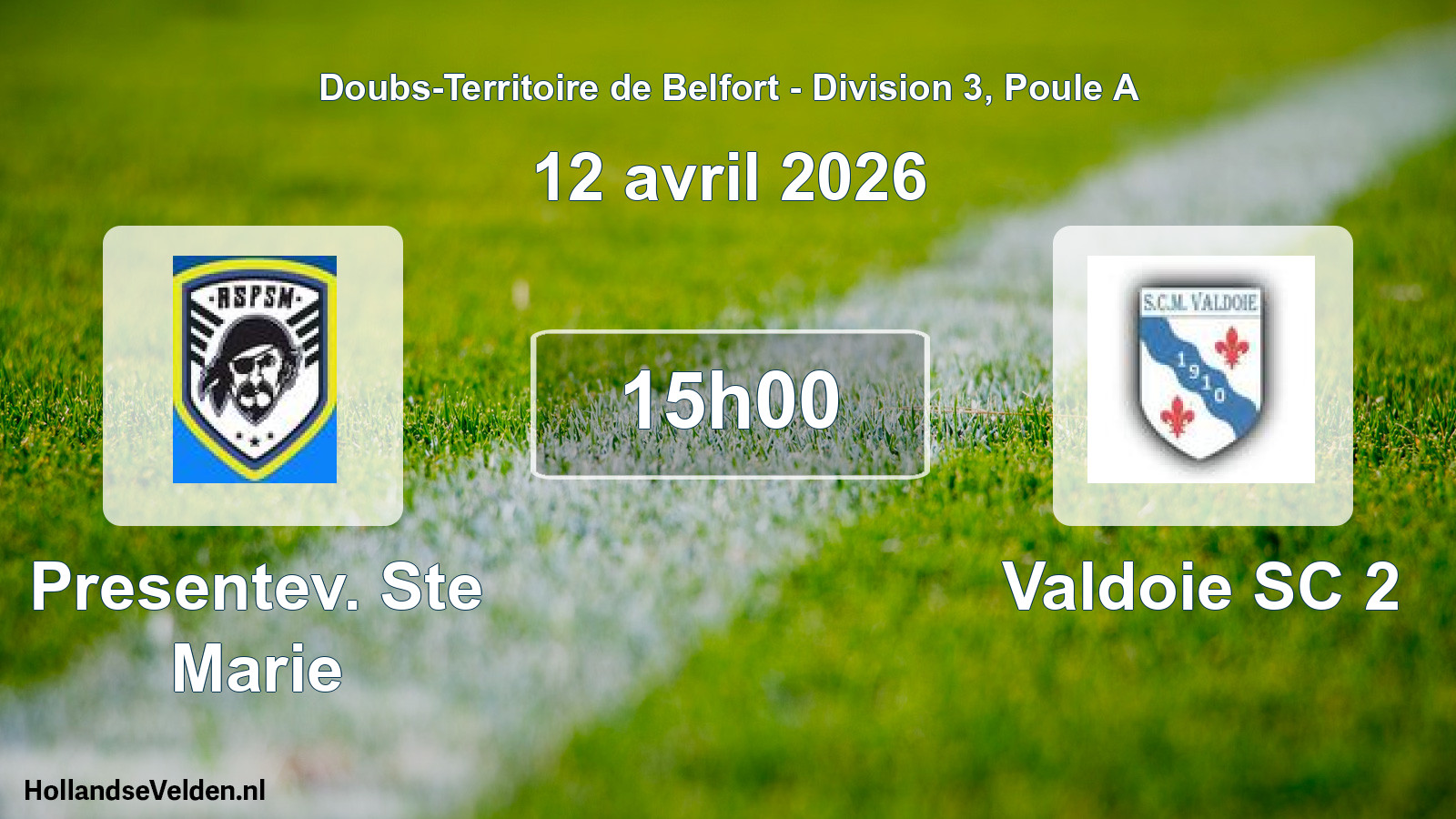 Match programmé: Presentev. Ste Marie - Valdoie SC 2 (12 avril 2026)