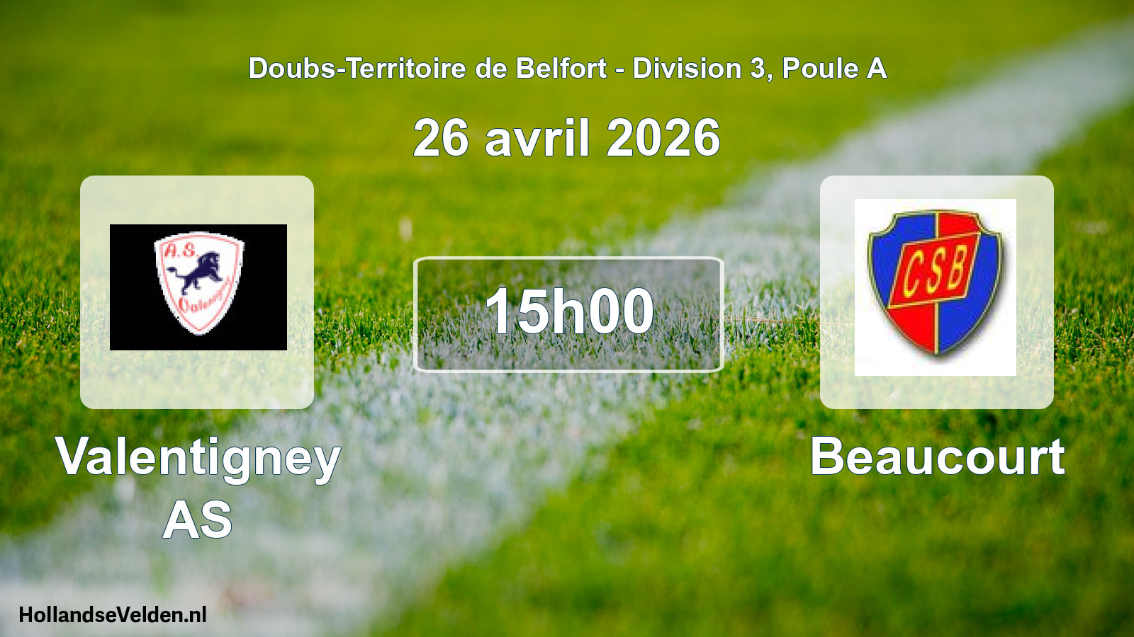 Scheduled Match: Valentigney AS - Beaucourt (26 April 2026)