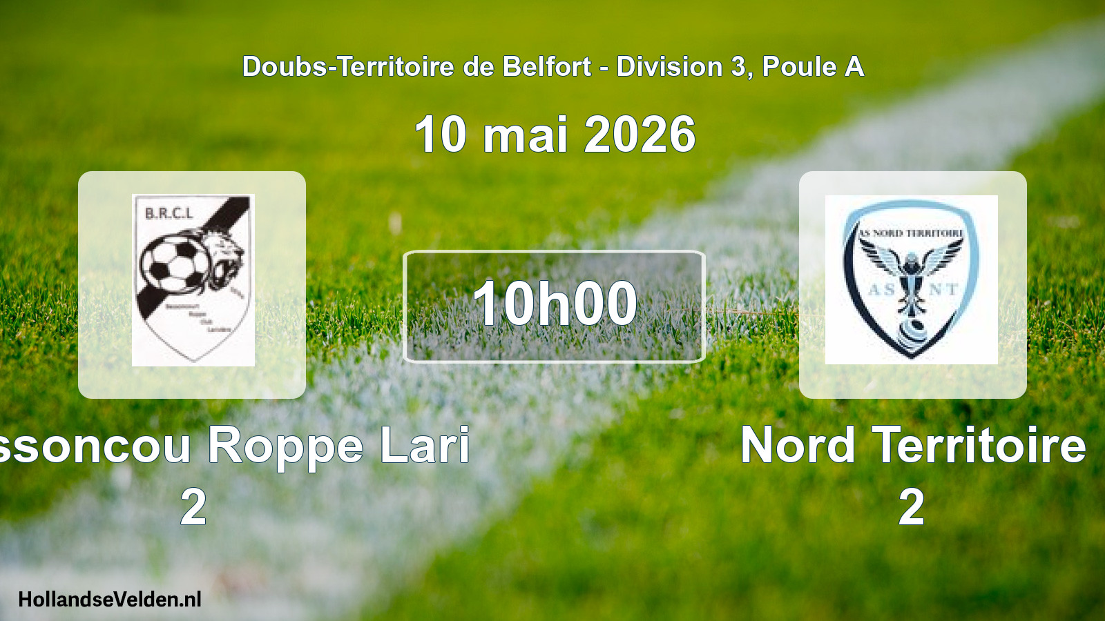 Match programmé: Bessoncou Roppe Lari 2 - Nord Territoire 2 (10 mai 2026)