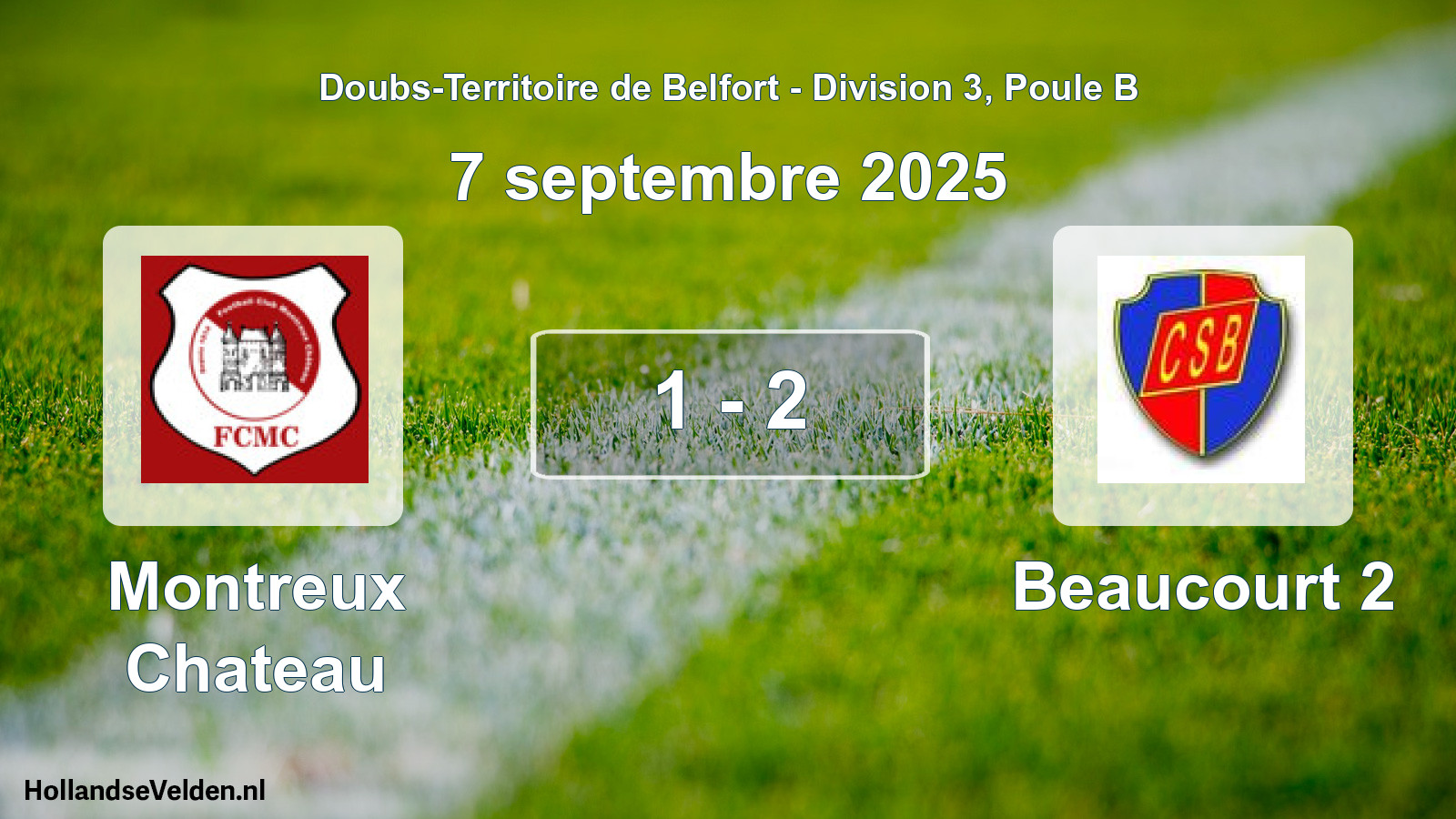 Match joué: Montreux Chateau - Beaucourt 2 1 - 2 (7 septembre 2025)