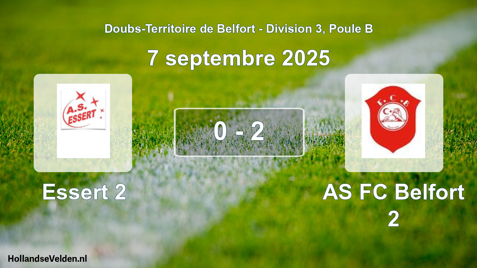 Match joué: Essert 2 - AS FC Belfort 2 0 - 2 (7 septembre 2025)