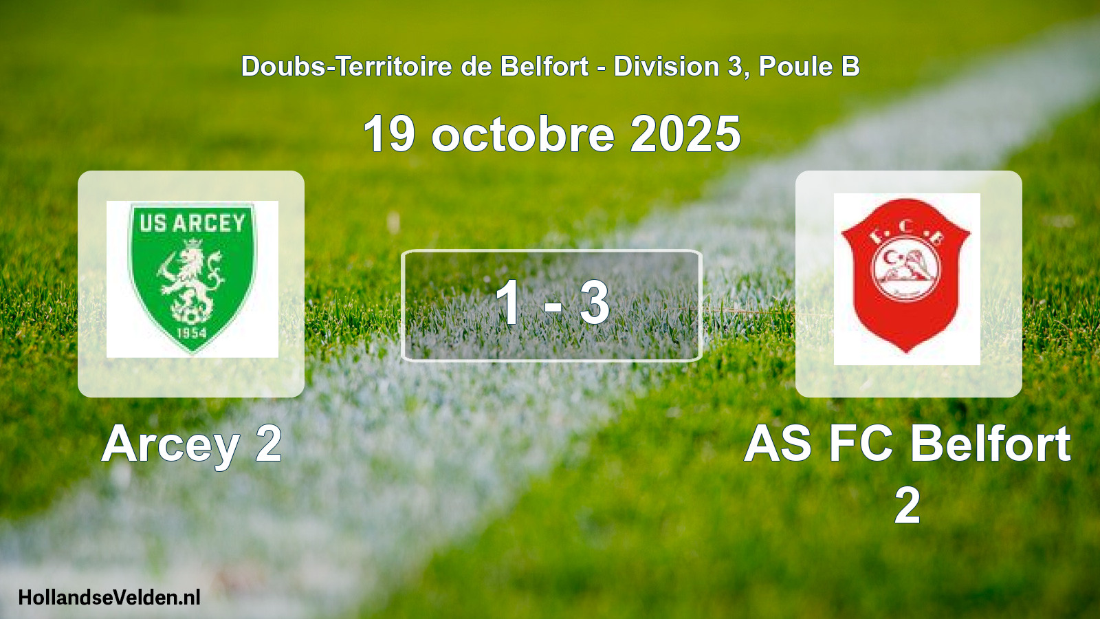 Gespeelde wedstrijd: Arcey 2 - AS FC Belfort 2 1 - 3 (19 oktober 2025)