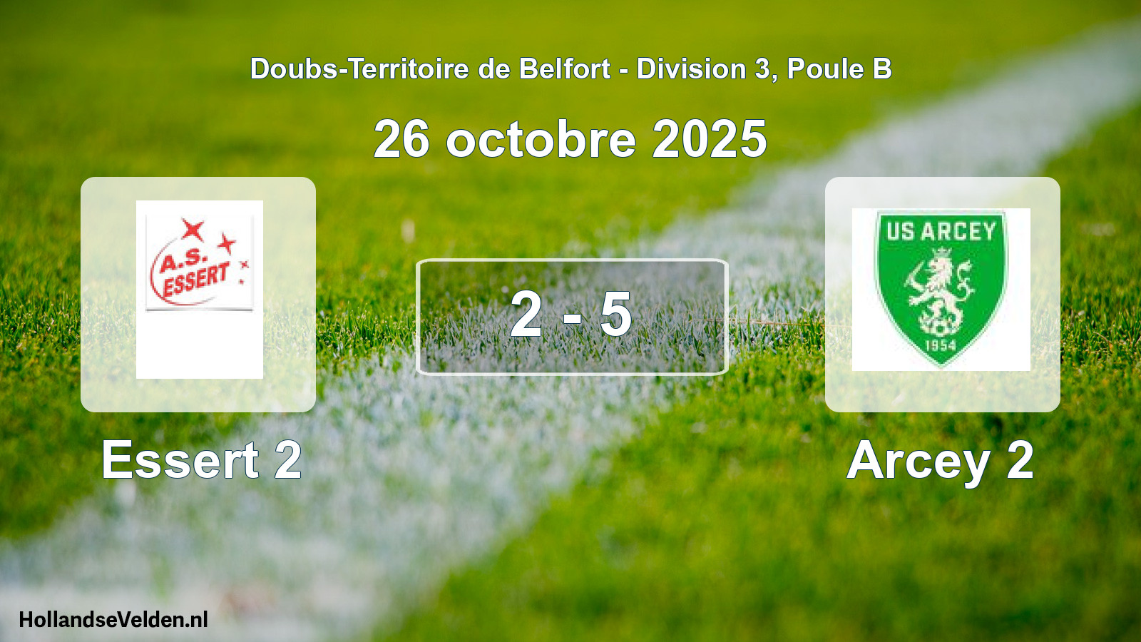 Gespeelde wedstrijd: Essert 2 - Arcey 2 2 - 5 (26 oktober 2025)