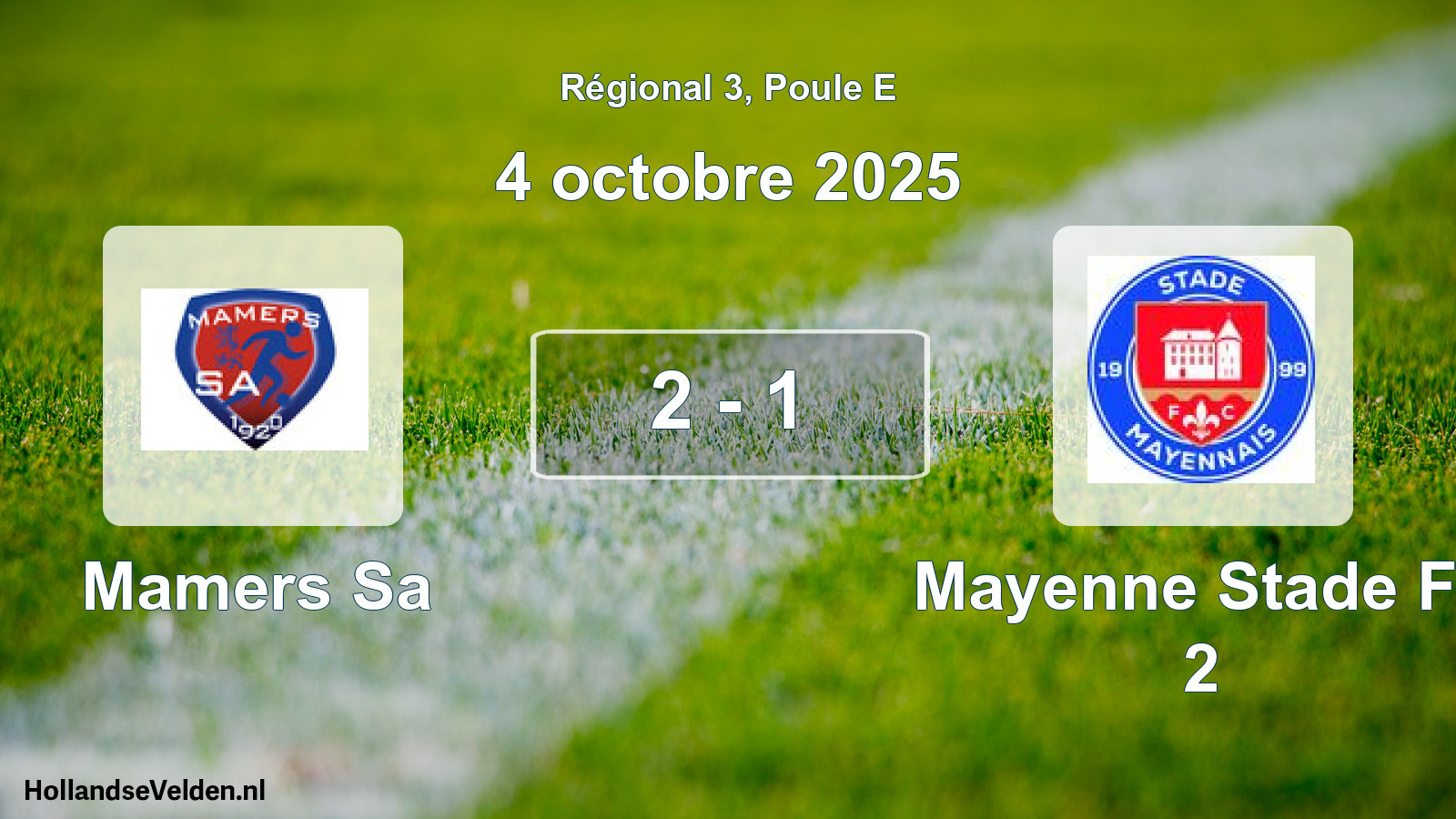 Gespeelde wedstrijd: Mamers Sa - Mayenne Stade Fc 2 2 - 1 (4 octobre 2025)