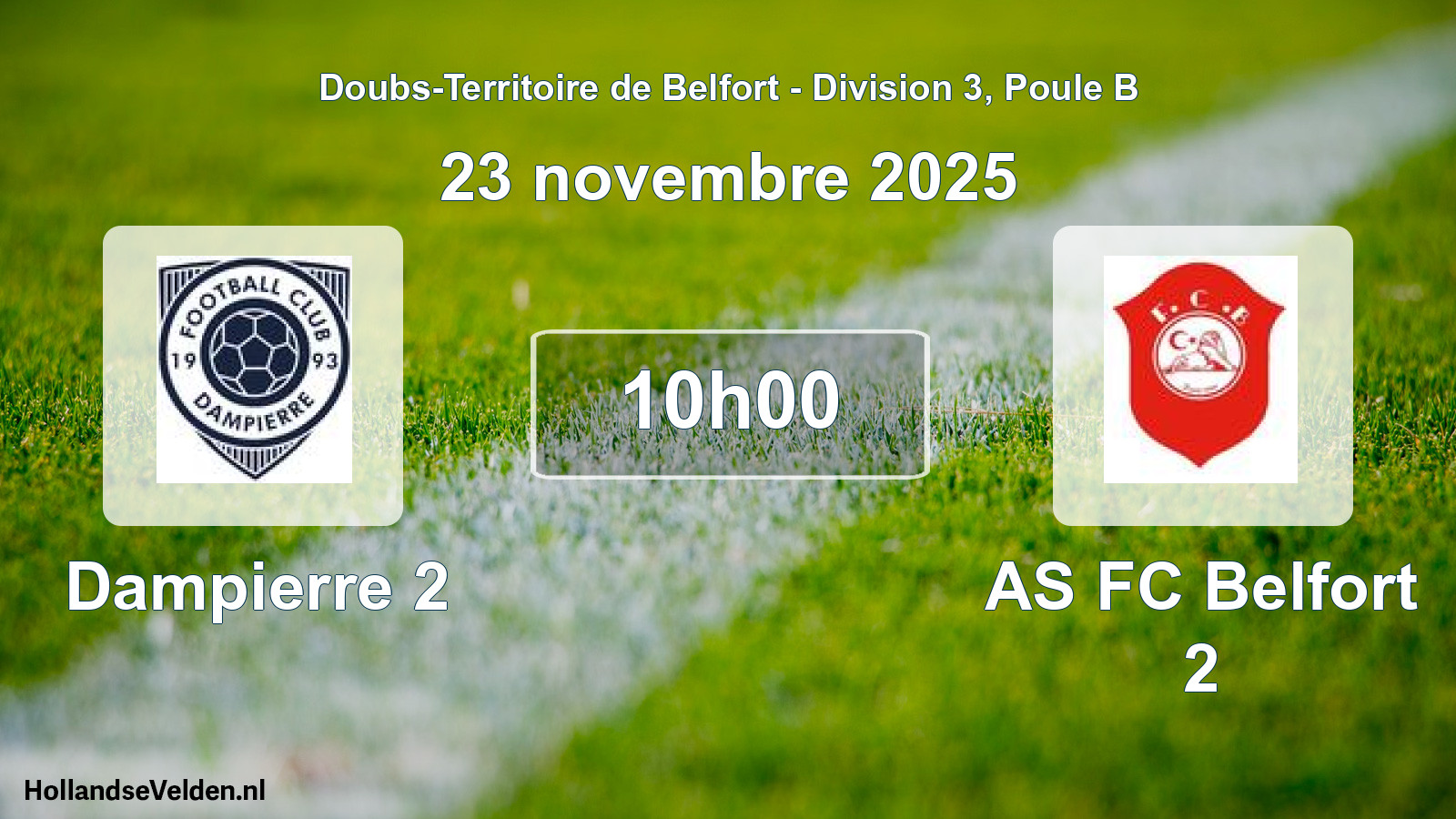 Geplande wedstrijd: Dampierre 2 - AS FC Belfort 2 (23 november 2025)