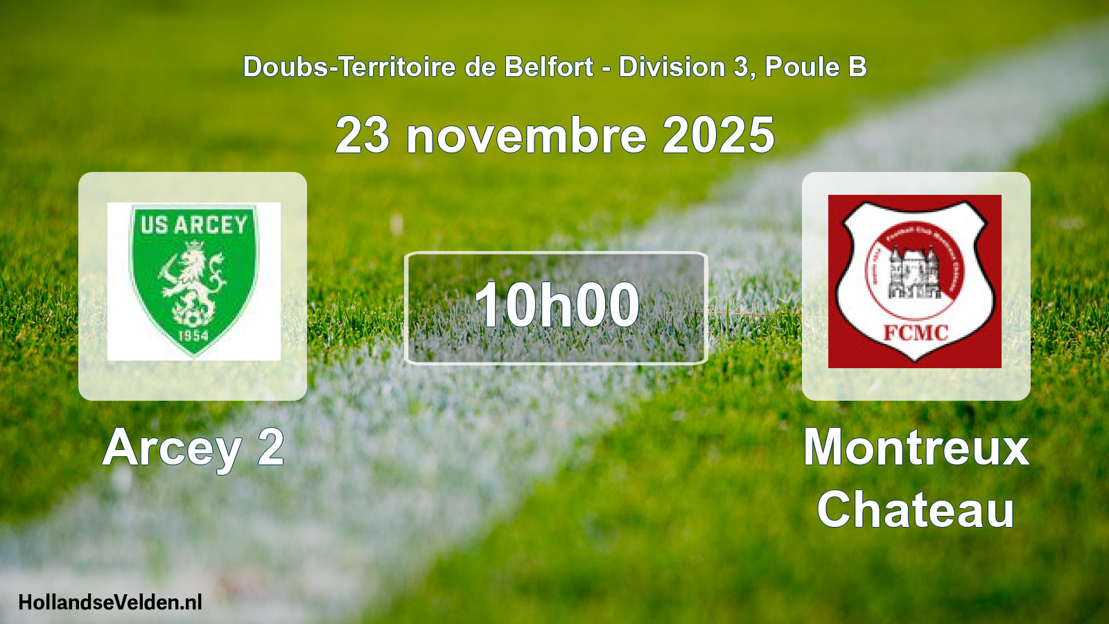Match programmé: Arcey 2 - Montreux Chateau (23 novembre 2025)
