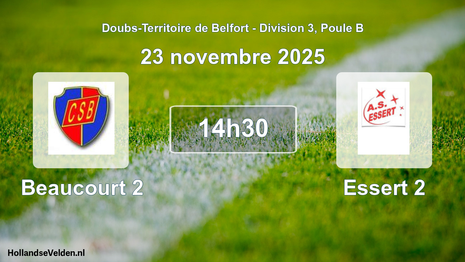 Scheduled Match: Beaucourt 2 - Essert 2 (23 November 2025)