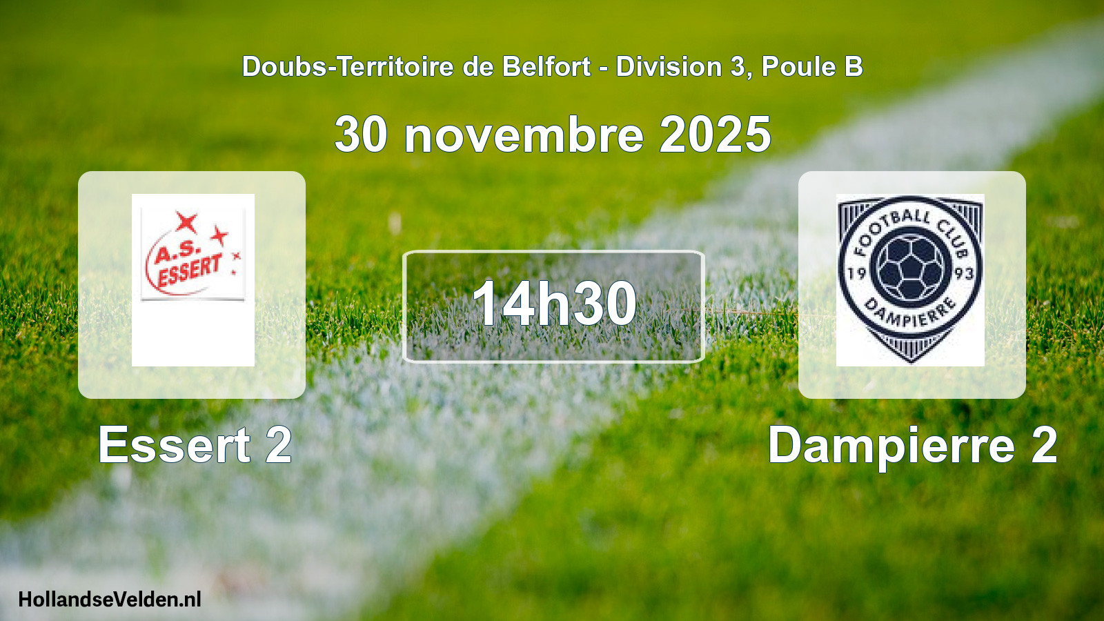 Scheduled Match: Essert 2 - Dampierre 2 (30 November 2025)