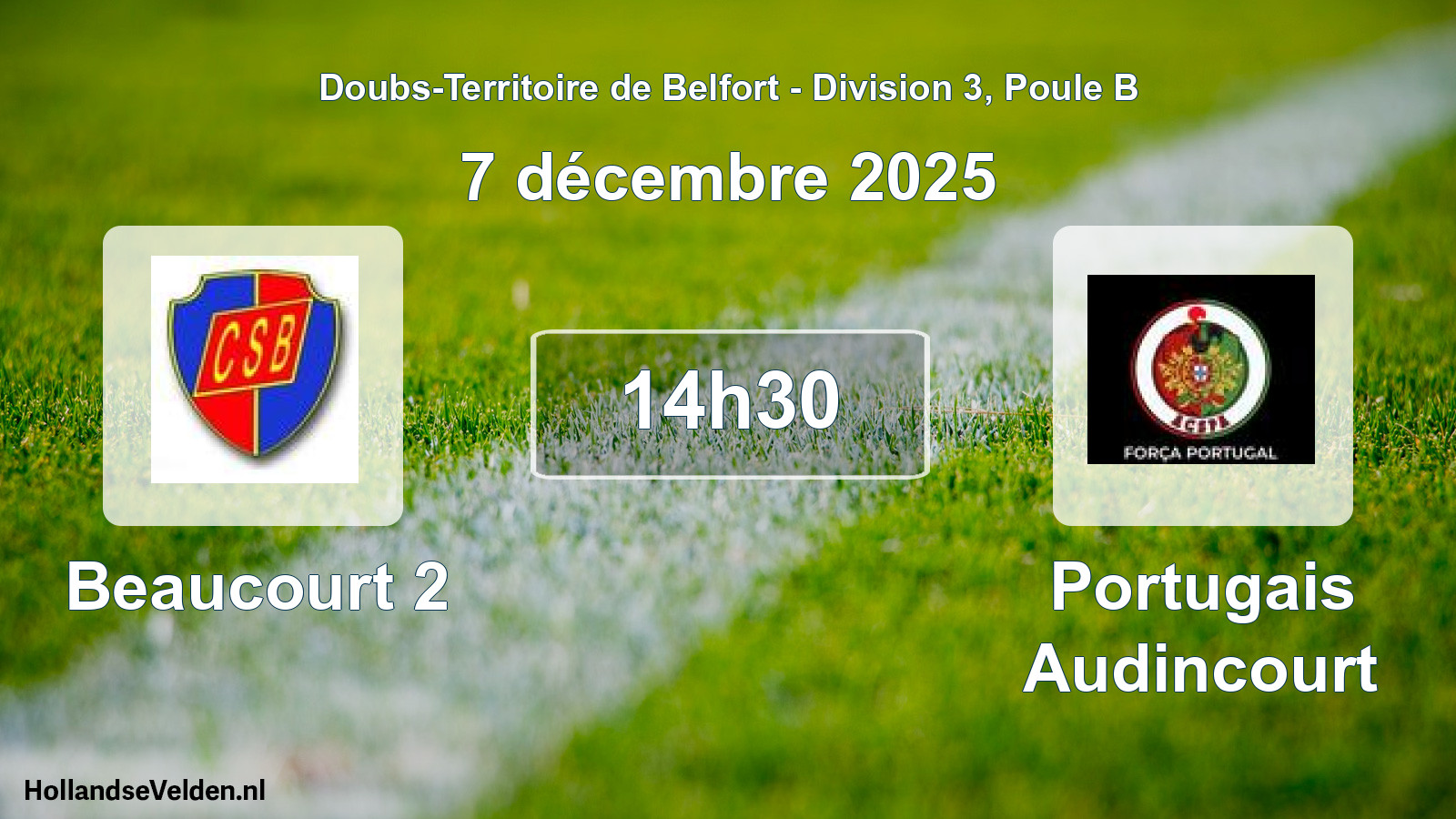 Scheduled Match: Beaucourt 2 - Portugais Audincourt (7 December 2025)