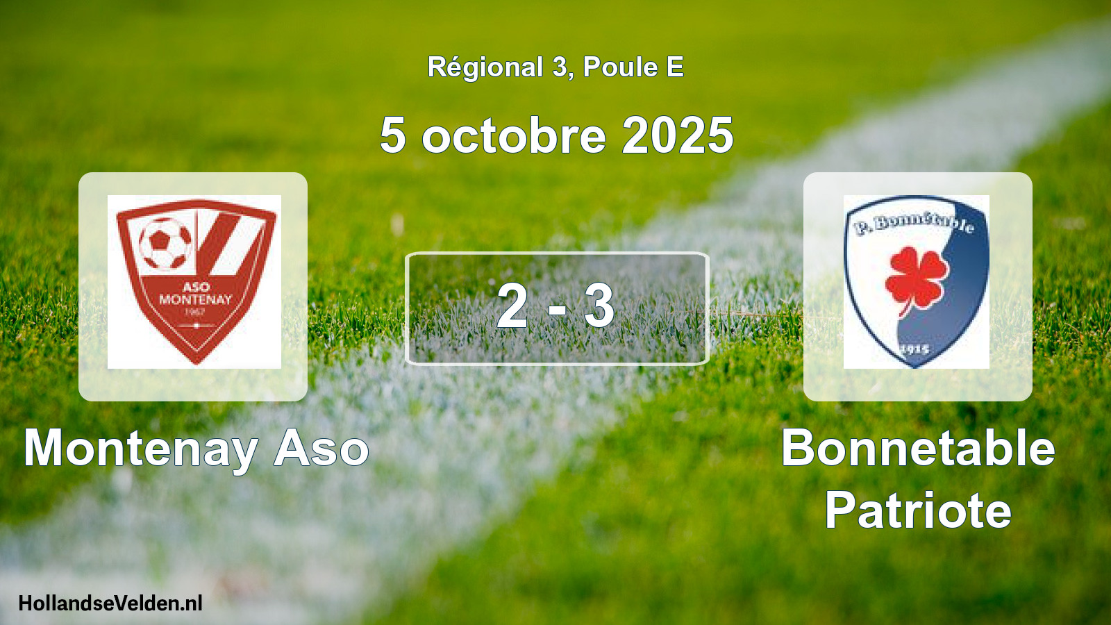 Gespeelde wedstrijd: Montenay Aso - Bonnetable Patriote 2 - 3 (5 octobre 2025)