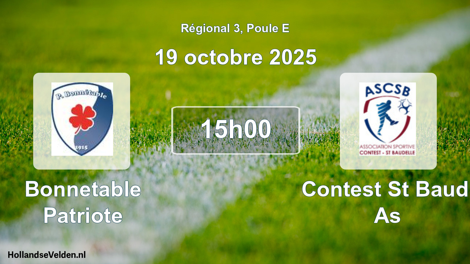 Scheduled Match: Bonnetable Patriote - Contest St Baud. As (19 October 2025)