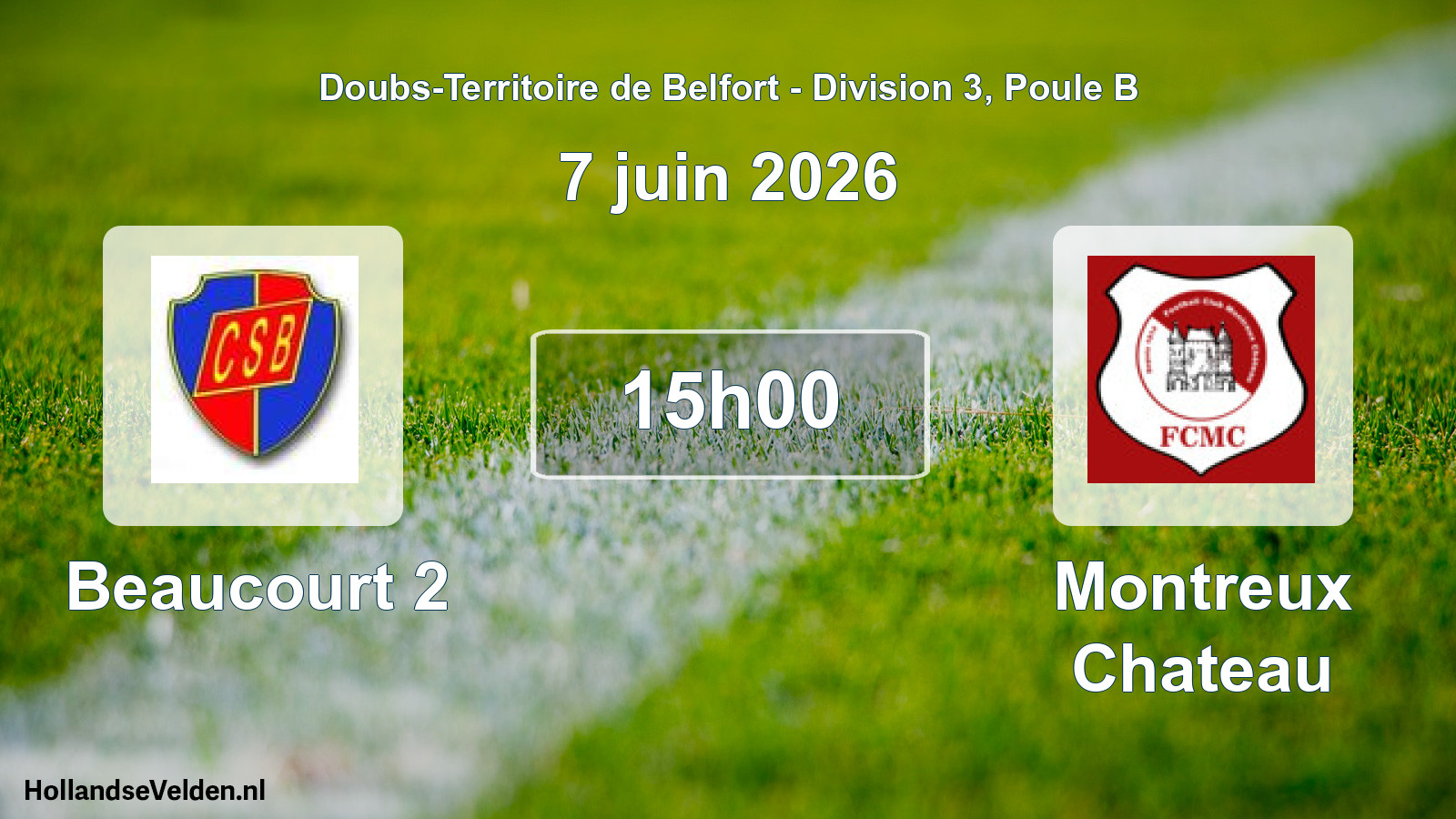 Geplande wedstrijd: Beaucourt 2 - Montreux Chateau (7 juni 2026)