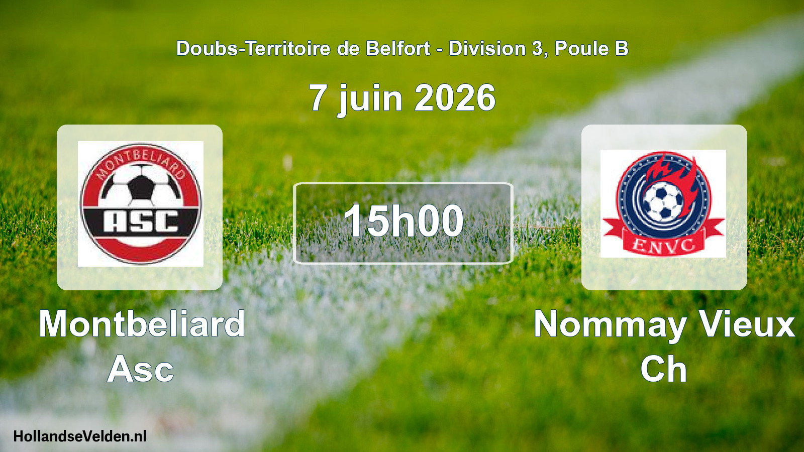 Match programmé: Montbeliard Asc - Nommay Vieux Ch (7 juin 2026)