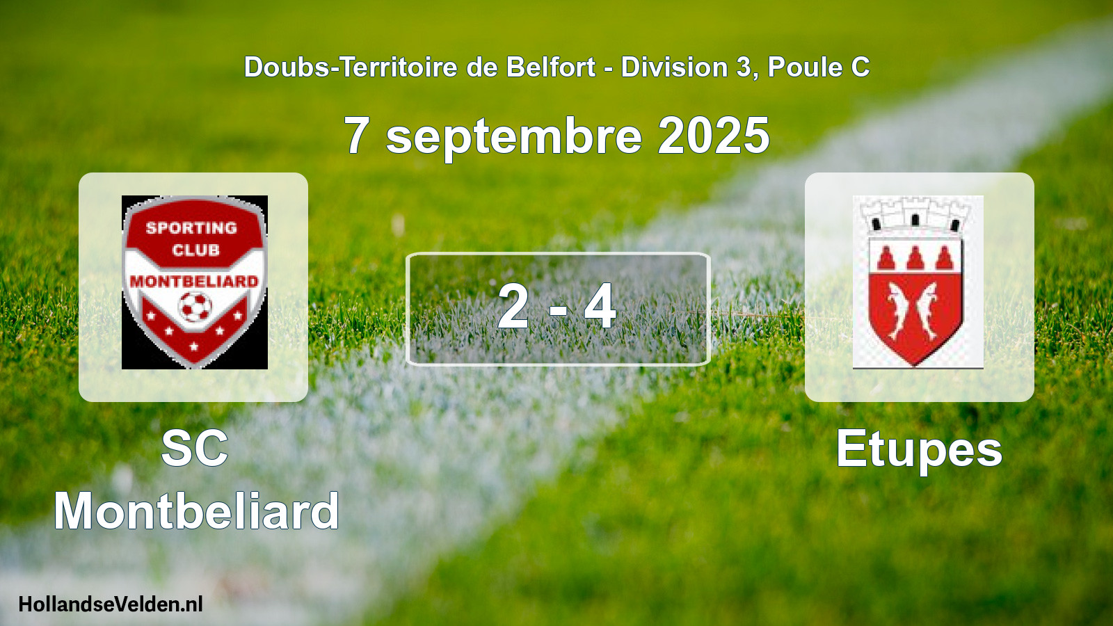 Gespeelde wedstrijd: SC Montbeliard - Etupes 2 - 4 (7 september 2025)