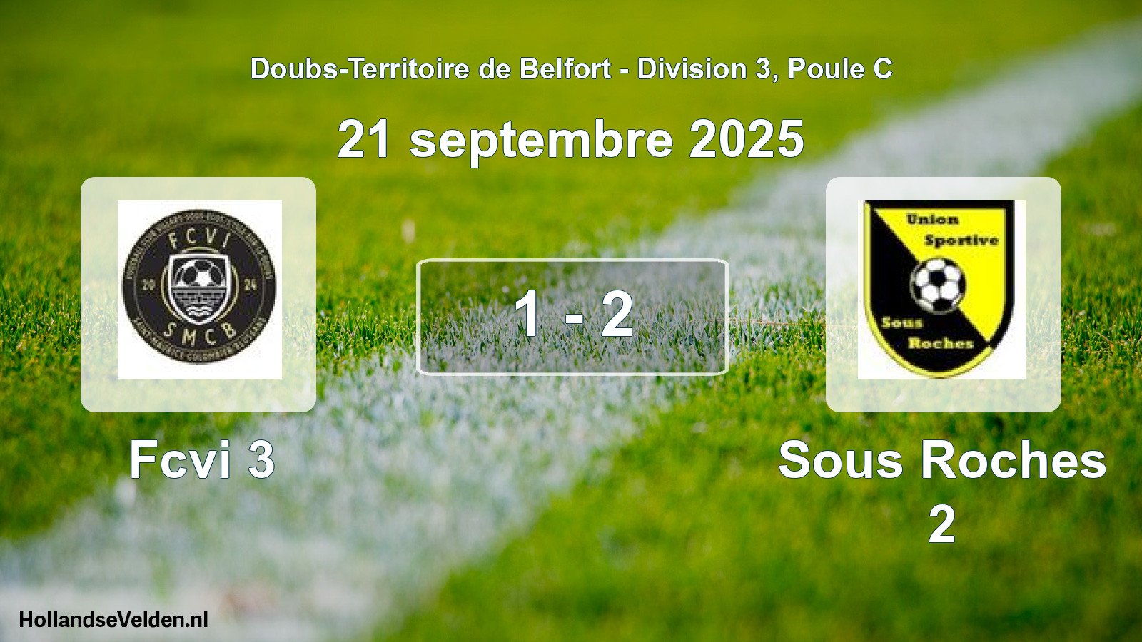 Gespeelde wedstrijd: Fcvi 3 - Sous Roches 2 1 - 2 (21 september 2025)