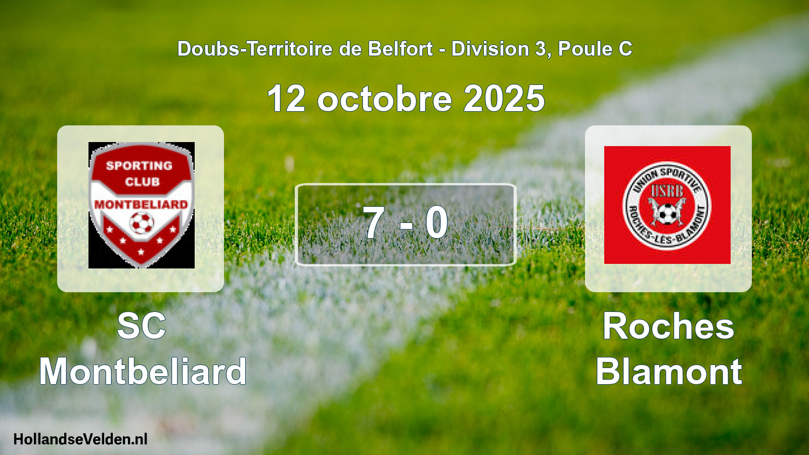 Match joué: SC Montbeliard - Roches Blamont 7 - 0 (12 octobre 2025)