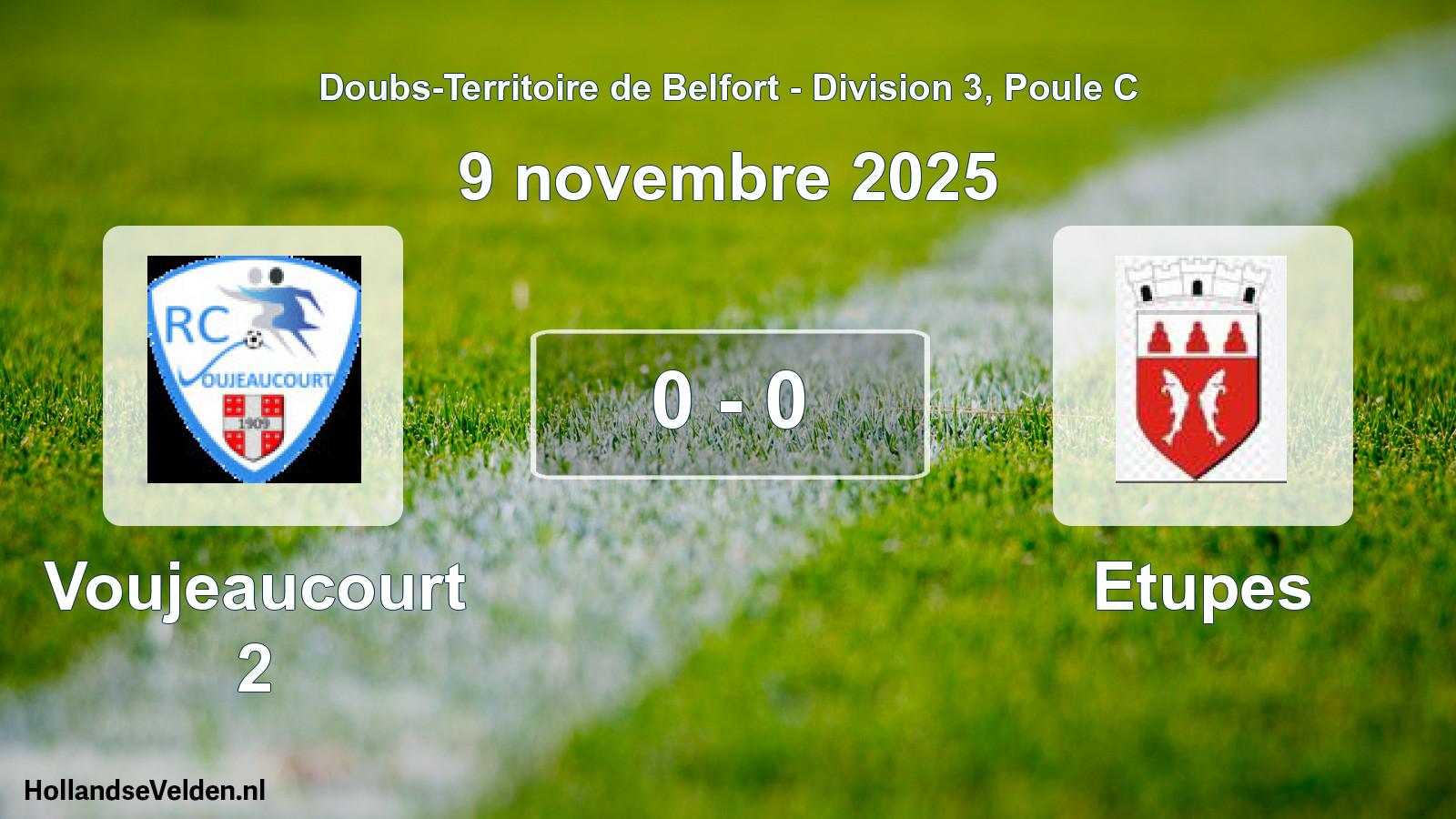 Match joué: Voujeaucourt 2 - Etupes 0 - 0 (9 novembre 2025)