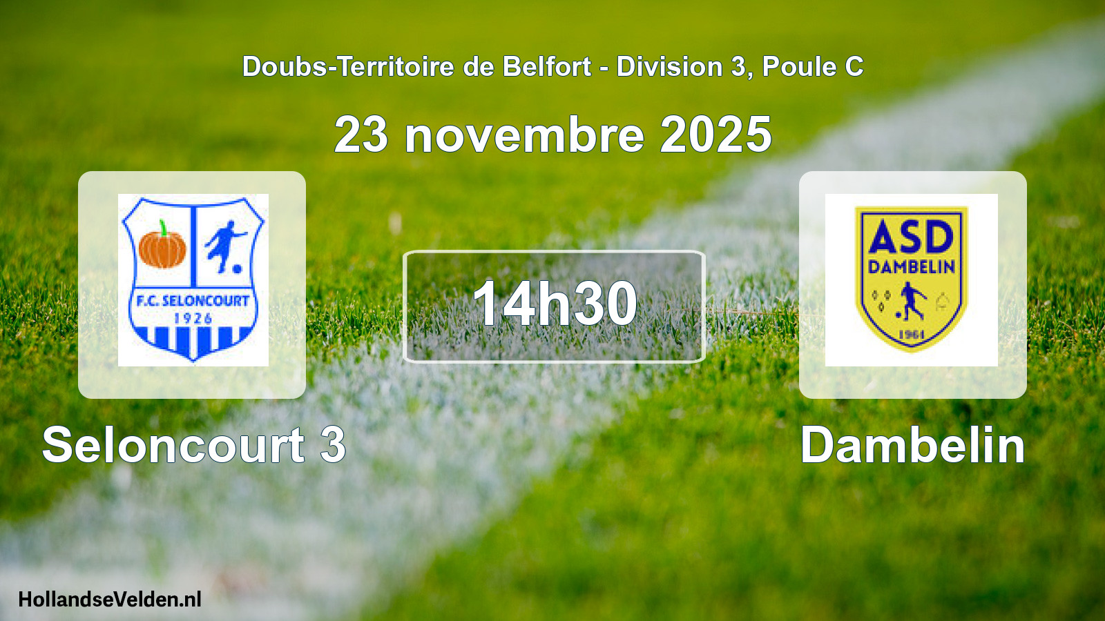 Scheduled Match: Seloncourt 3 - Dambelin (23 November 2025)