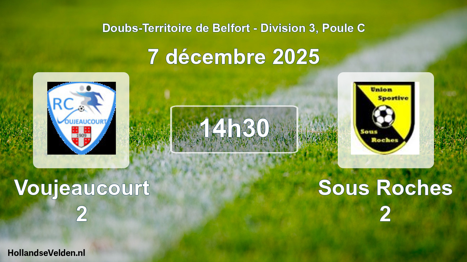 Match programmé: Voujeaucourt 2 - Sous Roches 2 (7 décembre 2025)
