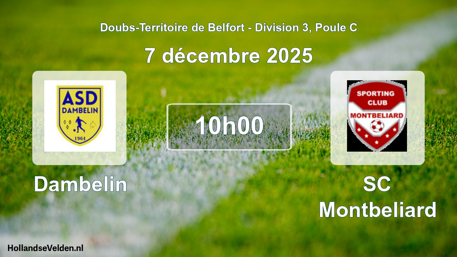 Match programmé: Dambelin - SC Montbeliard (7 décembre 2025)