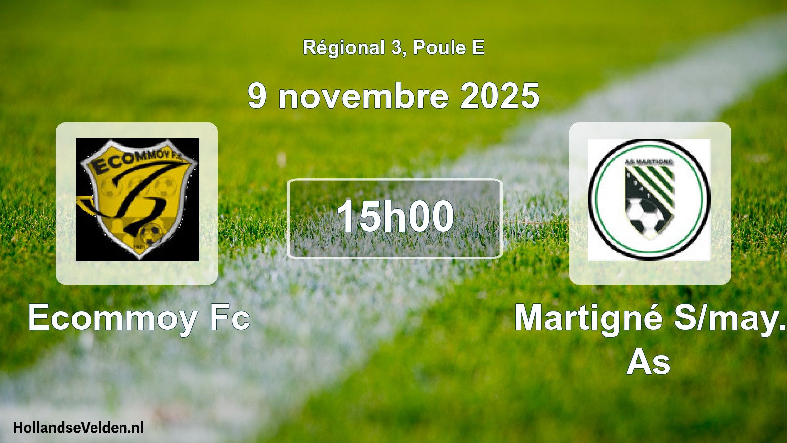 Scheduled Match: Ecommoy Fc - Martigné S/may. As (9 November 2025)