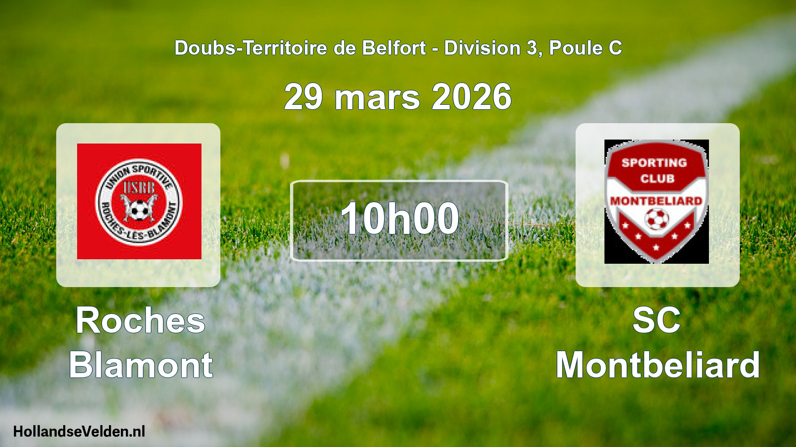 Scheduled Match: Roches Blamont - SC Montbeliard (29 March 2026)