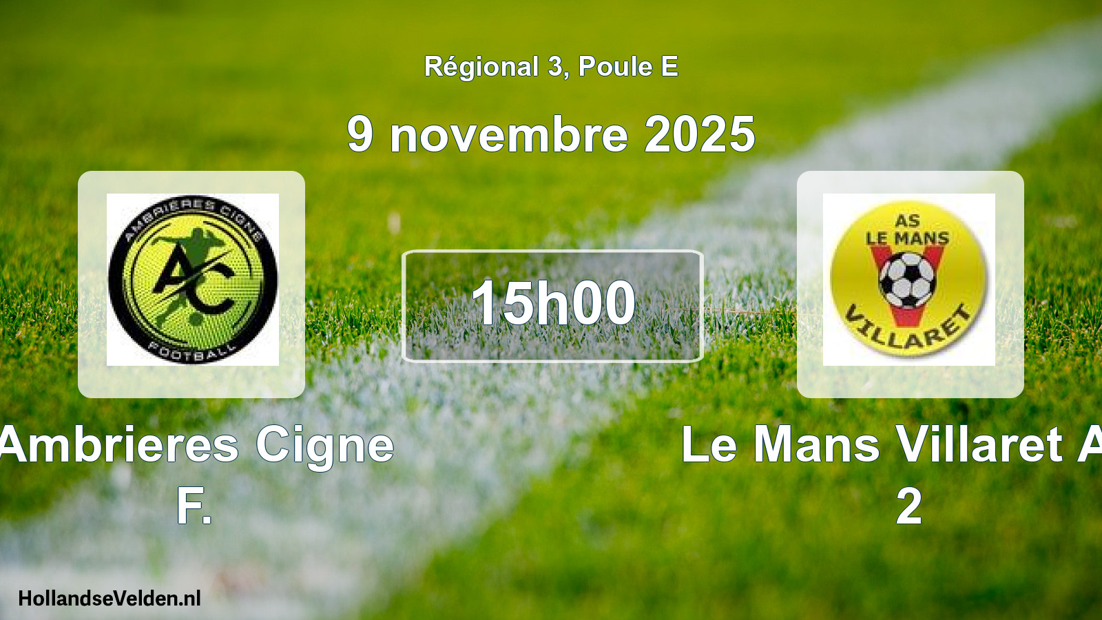 Scheduled Match: Ambrieres Cigne F. - Le Mans Villaret As 2 (9 November 2025)
