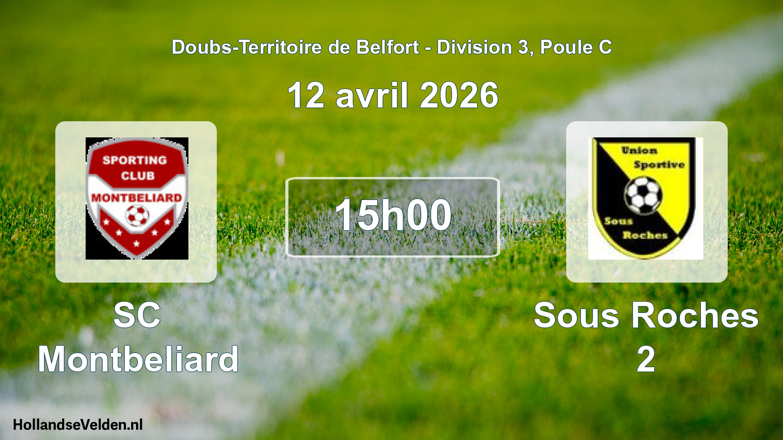 Match programmé: SC Montbeliard - Sous Roches 2 (12 avril 2026)