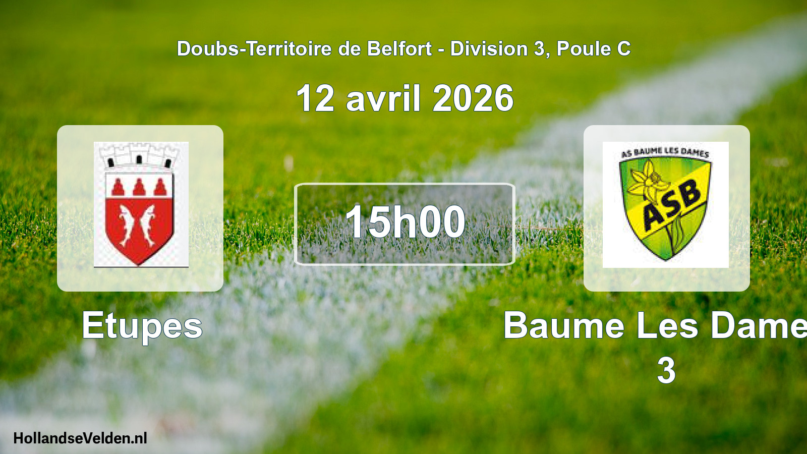 Scheduled Match: Etupes - Baume Les Dames 3 (12 April 2026)