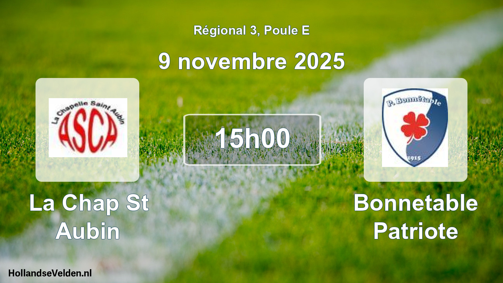Geplande wedstrijd: La Chap St Aubin - Bonnetable Patriote (9 november 2025)