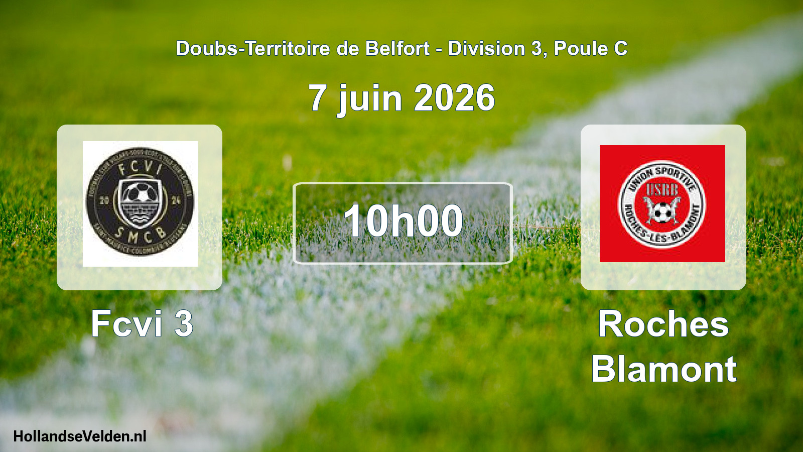 Geplande wedstrijd: Fcvi 3 - Roches Blamont (7 juni 2026)