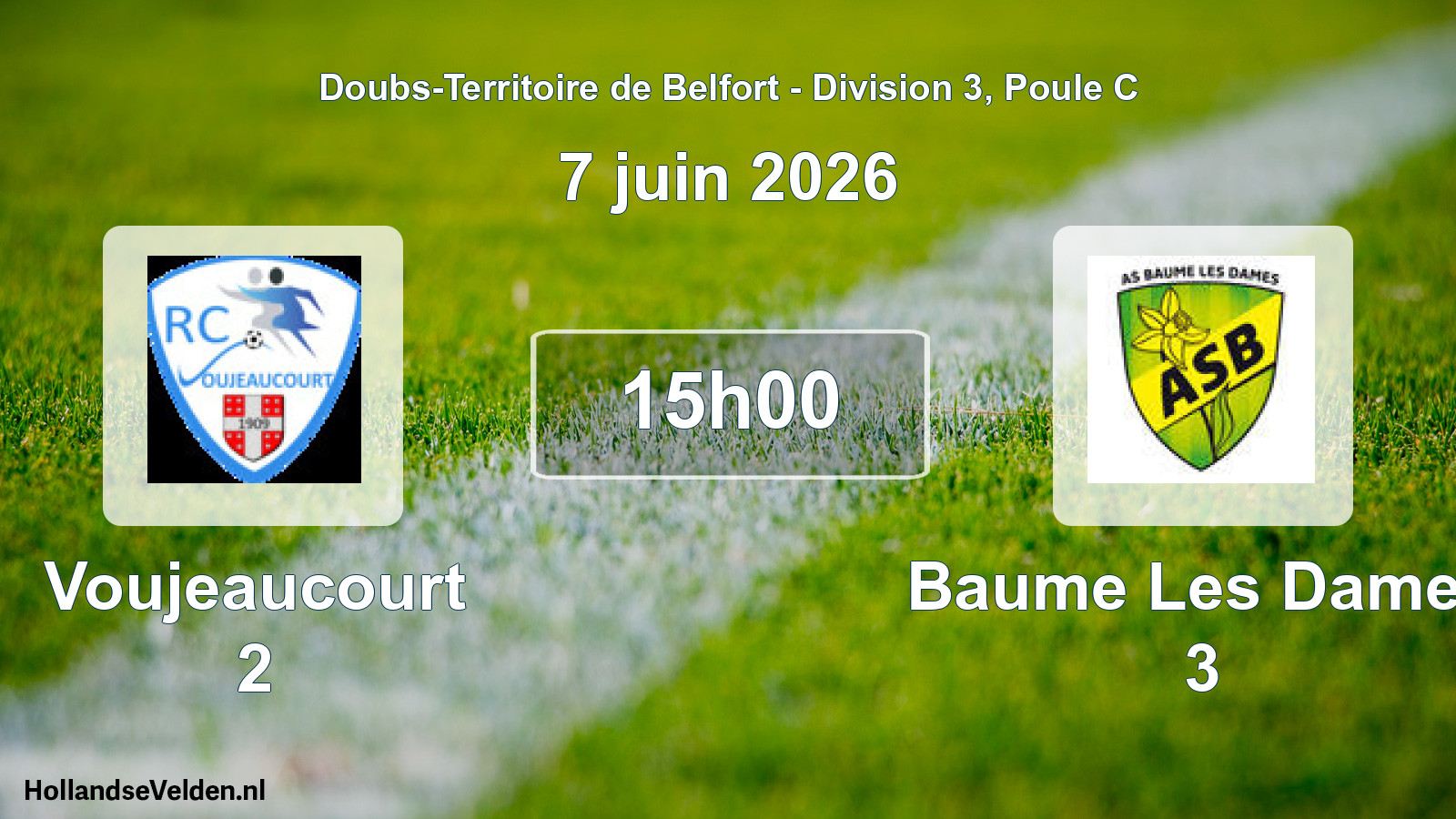 Match programmé: Voujeaucourt 2 - Baume Les Dames 3 (7 juin 2026)