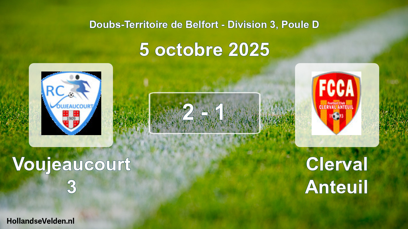 Match joué: Voujeaucourt 3 - Clerval Anteuil 2 - 1 (5 octobre 2025)