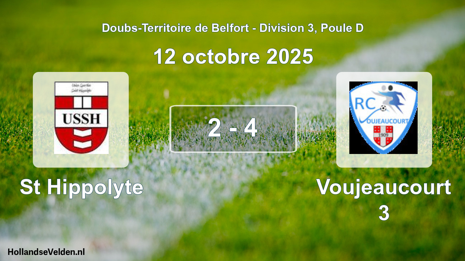 Match joué: St Hippolyte - Voujeaucourt 3 2 - 4 (12 octobre 2025)