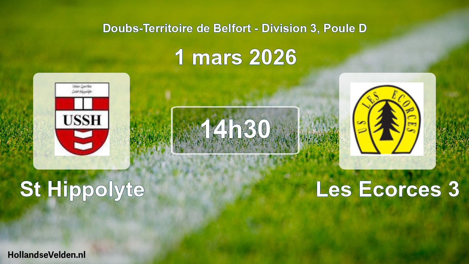 Scheduled Match: St Hippolyte - Les Ecorces 3 (1 March 2026)