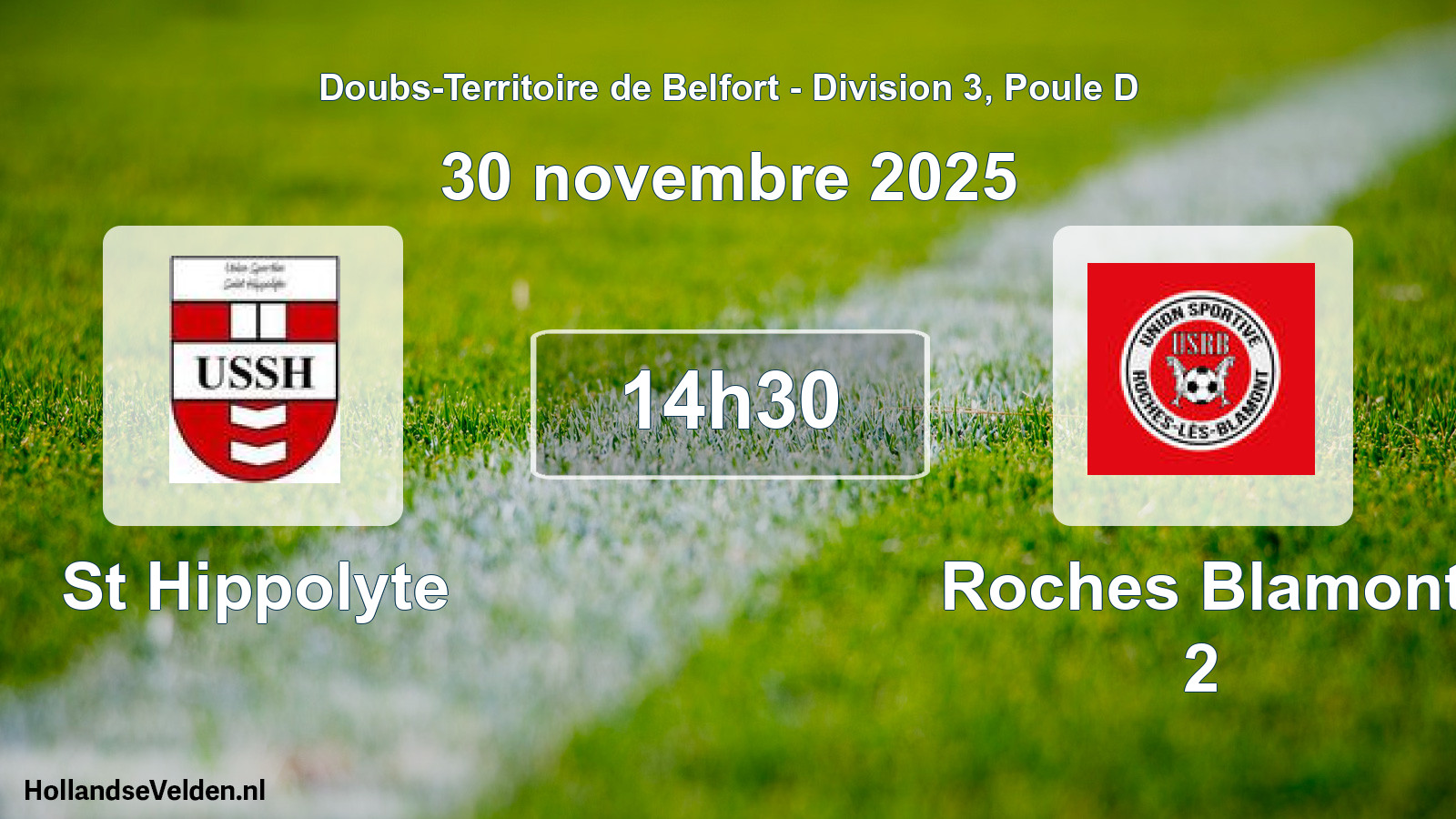 Scheduled Match: St Hippolyte - Roches Blamont 2 (30 November 2025)