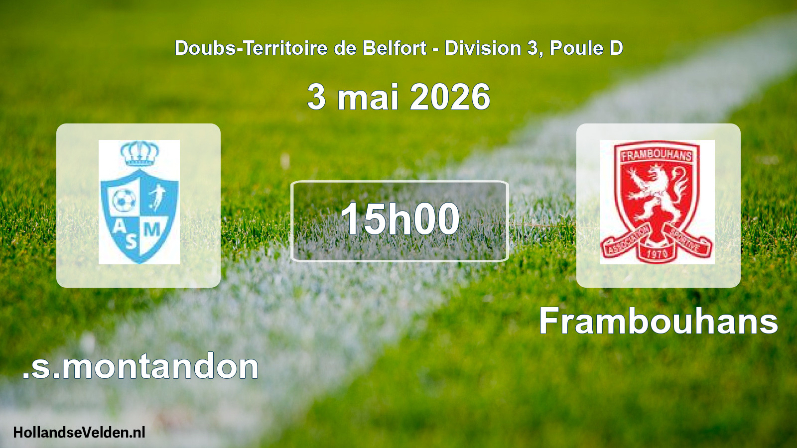 Match programmé: A.s.montandon - Frambouhans (3 mai 2026)