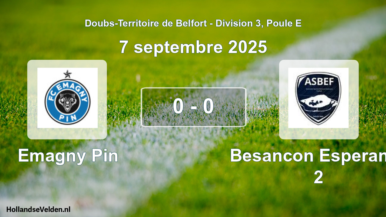 Match joué: Emagny Pin - Besancon Esperance 2 0 - 0 (7 septembre 2025)