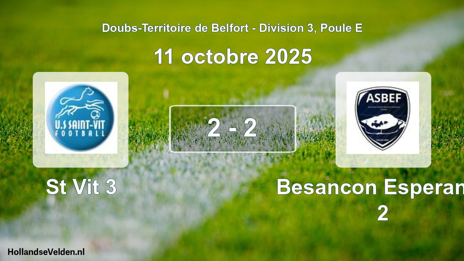 Match joué: St Vit 3 - Besancon Esperance 2 2 - 2 (11 octobre 2025)