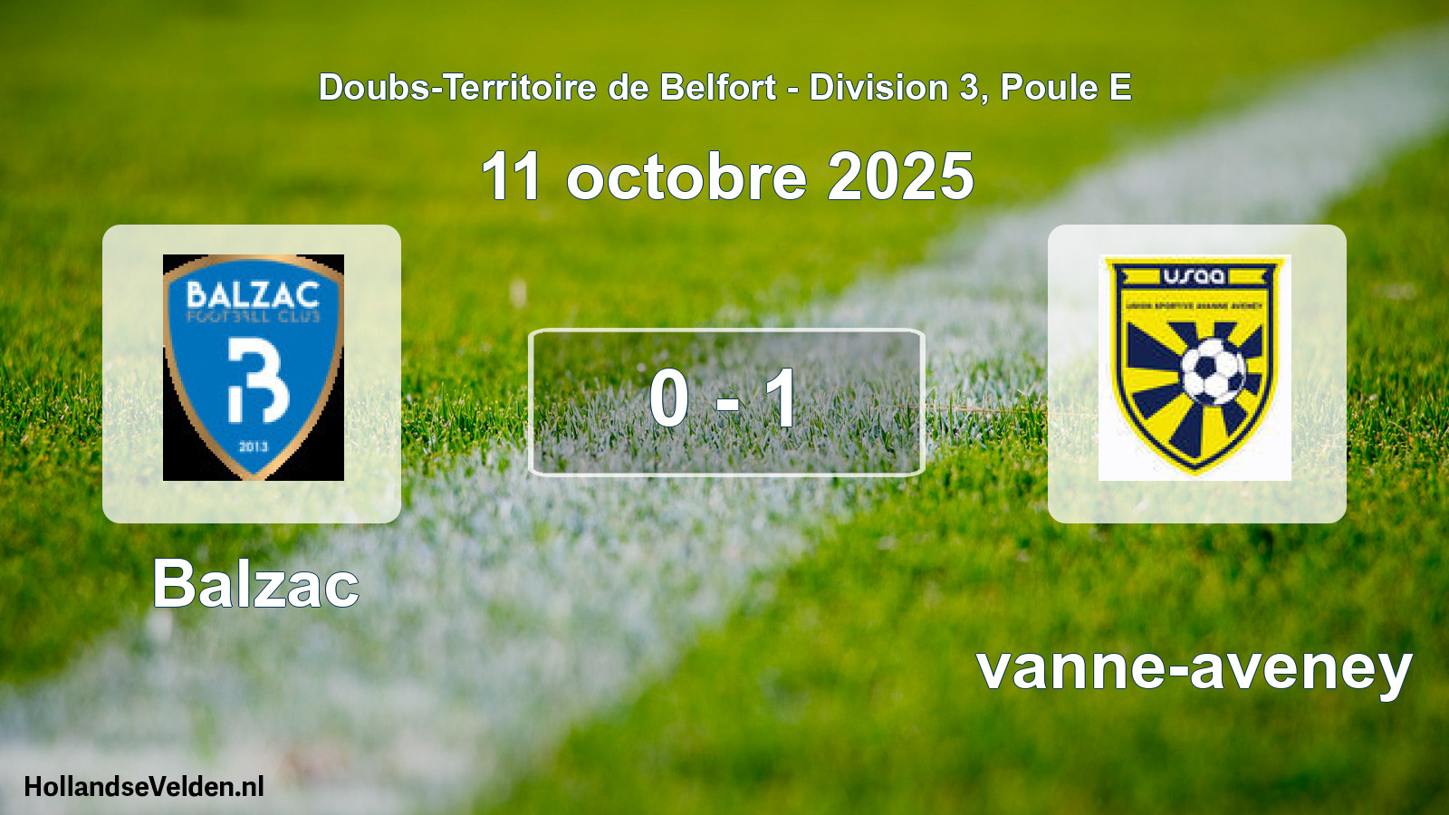 Match joué: Balzac - Avanne-aveney 0 - 1 (11 octobre 2025)