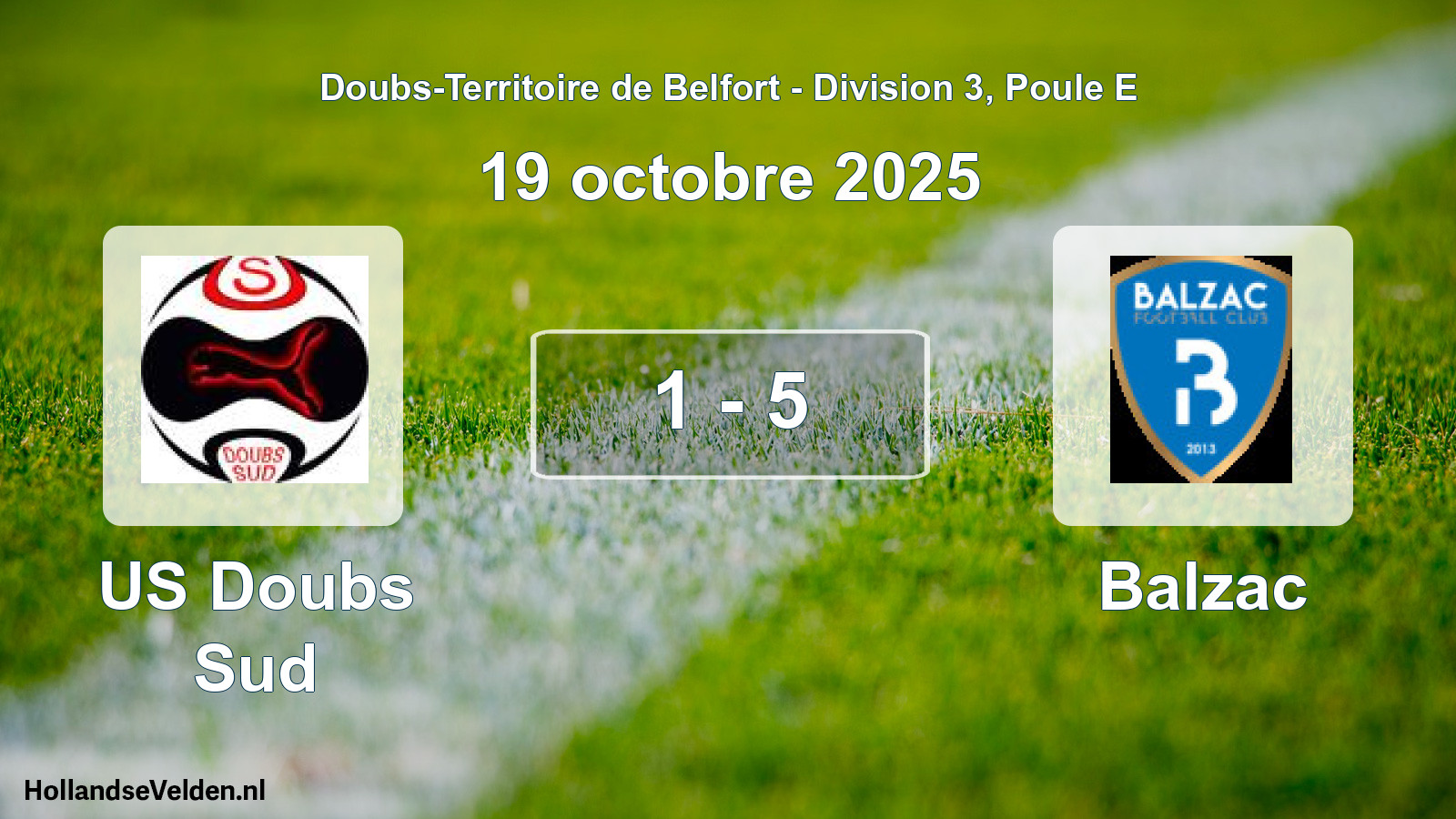 Match joué: US Doubs Sud - Balzac 1 - 5 (19 octobre 2025)