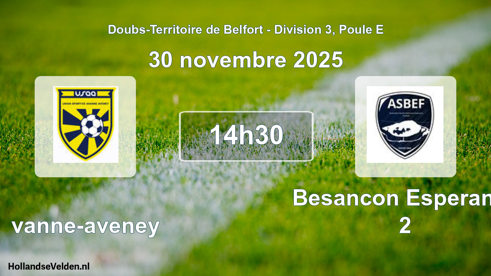 Match programmé: Avanne-aveney - Besancon Esperance 2 (30 novembre 2025)