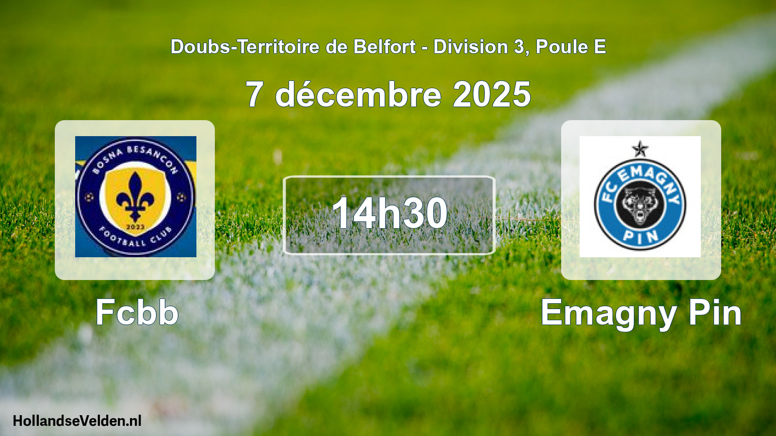 Match programmé: Fcbb - Emagny Pin (7 décembre 2025)