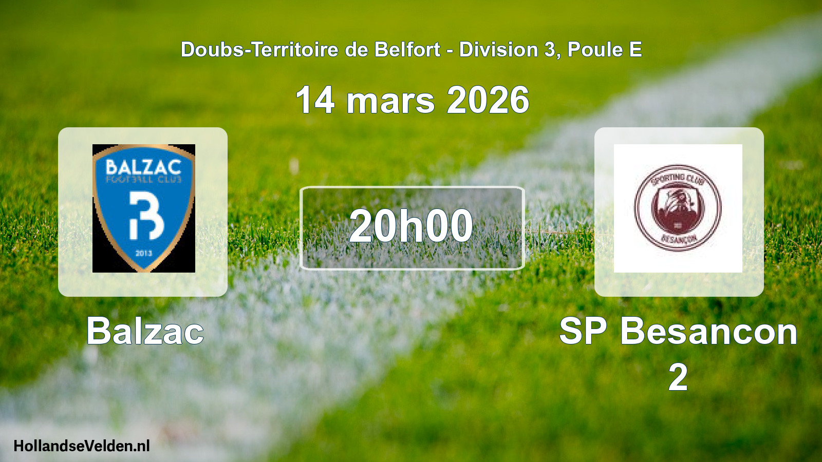 Scheduled Match: Balzac - SP Besancon 2 (14 March 2026)