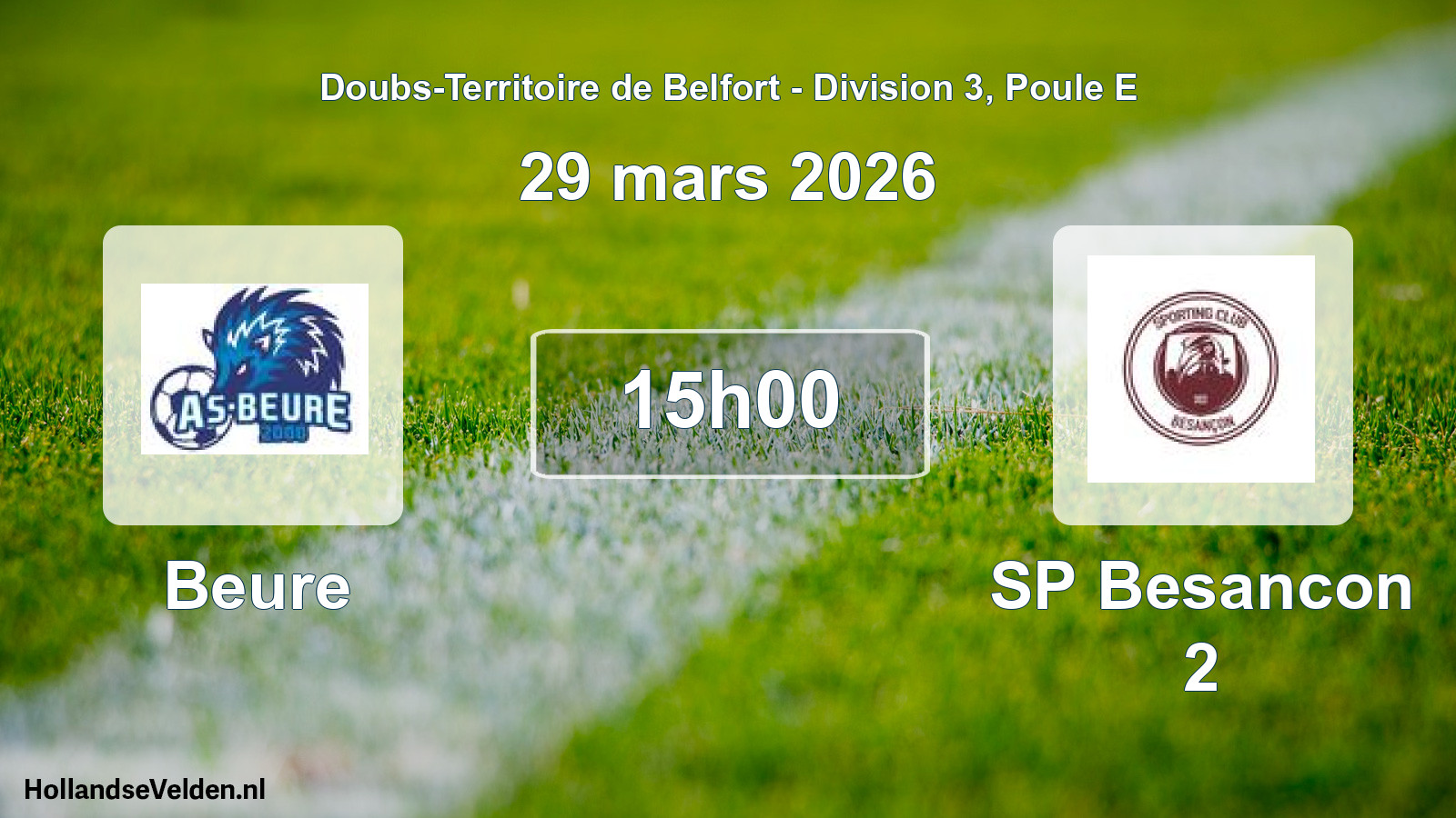 Scheduled Match: Beure - SP Besancon 2 (29 March 2026)